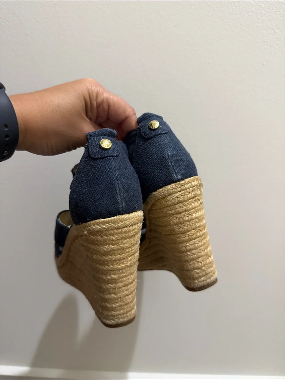 Michael Kors Navy Wedge Espadrille Sandals - Women